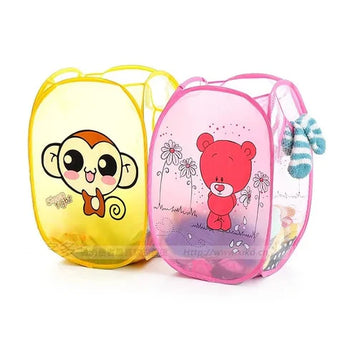 Cartoon Printed Foldable Organizer Basket For Toys & Laundry